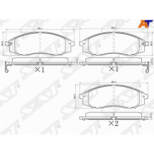 Колодки тормозные перед NISSAN NAVARA II/III 00-/PATHFINDER II/III 97-10/ NP300 08- SAT