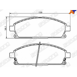 Колодки тормозные перед NISSAN X-TRAIL/TERRANO/ELGRAND D50 AKEBONO