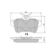 Колодки тормозные зад CITROEN C4 11-/DS4 11-/DS5 11-/PEUGEOT 3008 09-/308 10-/5008 09-/508 11-/RC SAT