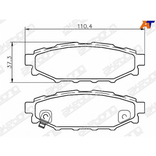 Колодки тормозные зад SUBARU IMPREZA GR 07- FORESTER SH 07- AKEBONO