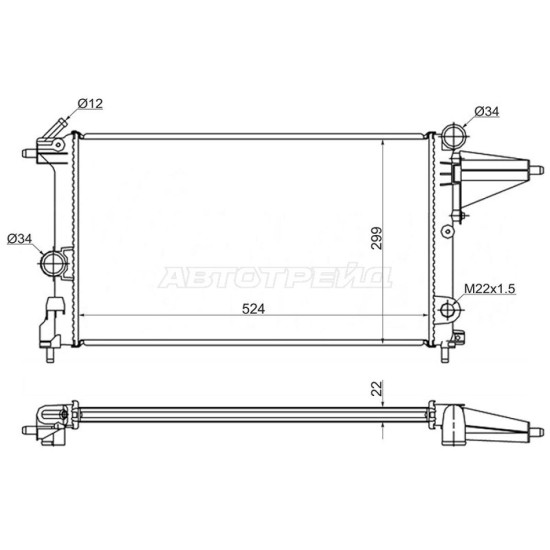 Радиатор Opel Vectra 88-95 SAT