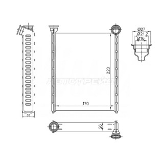 Радиатор отопителя салона PEUGEOT 308 07-09/RCZ 10-15/CITROEN C3 PICASSO 09- SAT