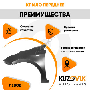 Крыло переднее левое Kia Rio 4 (2017-2020) с отверстием под повторитель KUZOVIK Крыло переднее левое Kia Rio 4 (2017-2020) с отверстием под повторитель KUZOVIK