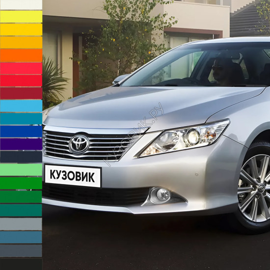 Бампер передний в цвет кузова Toyota Camry V50 (2011-2014) с отверстиями под парктроники Бампер передний в цвет кузова Toyota Camry V50 (2011-2014) с отверстиями под парктроники